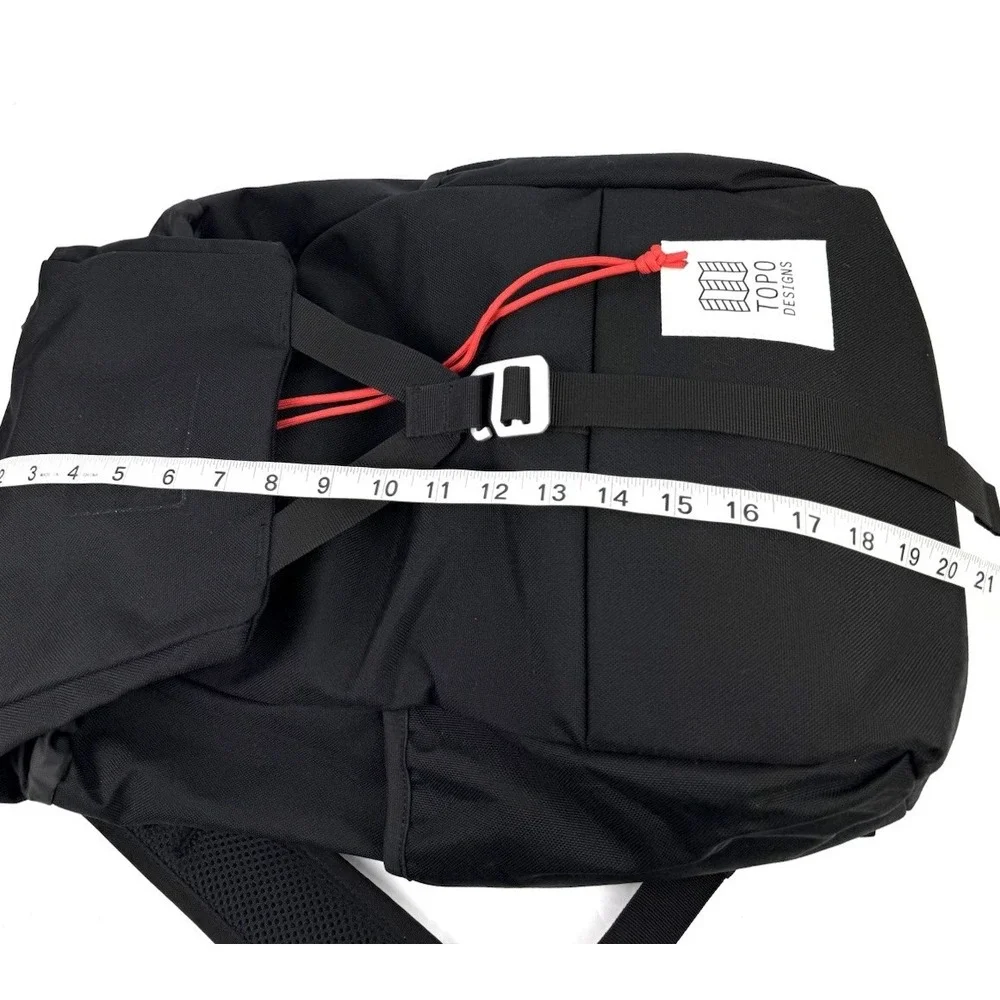 Topo Designs Y Pack Backpack Black Canvas Hiking Travel Rucksack New READ